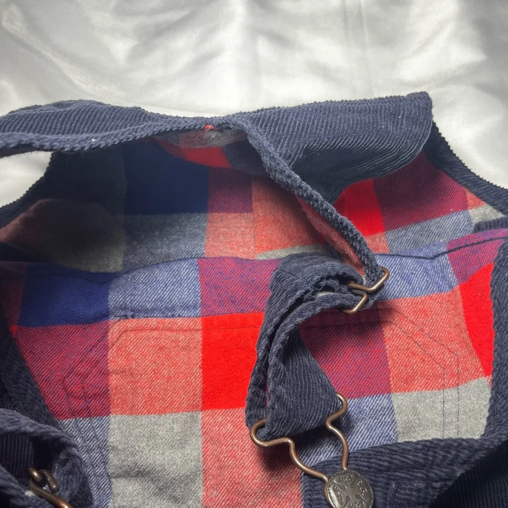 OshKosh B’gosh Vestbak‎ 4T Blue Corduroy Plaid Lined Overalls Boys